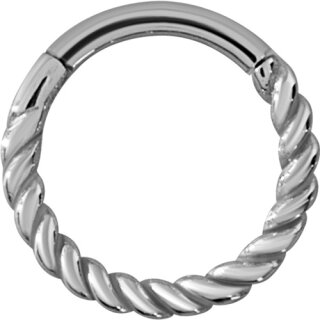Hinged Ring 1.2x10mm Twisted wire, Steel - handpoliert