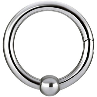 Hinged 2.5mm Ball Closure Steel Ring - handpolished