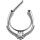 Stahl Septum Clicker 1.6 mm 1x Premium Zirconia Prong Setting - (as long as stocked) - handpolished