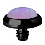 Black Titan Disc mit synth. Opal 1.2 mm (for 1.6 mm Labret/Barbells/DA) - (as long as stocked)
