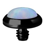 Black Titan Disc mit synth. Opal 1.2 mm (for 1.6 mm Labret/Barbells/DA) - (as long as stocked)