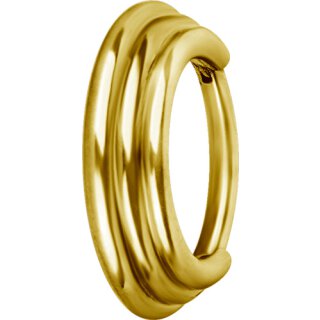 Hinged Ring Gold 1.2mm 3Ringe concave shape A 08 mm