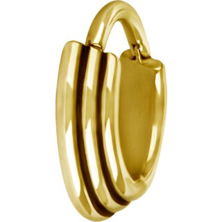 Hinged Ring Gold 1.2mm 3Ringe concave shape B 08 mm