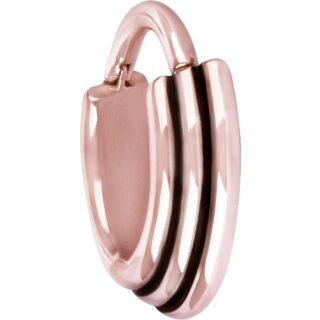 Hinged Ring Rosegold 1.2mm 3Ringe concave shape B 10 mm - (as long as stocked)