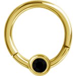 Steel Gold 1.2x08  jew. Flat Disc Hinged Segment Ring (TFJHBG) (nur solange der Vorrat reicht)