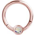 Steel Rosegold 1.2x08  jew. Disc Hinged Segment Ring (TFJHRG) - (as long as stocked)