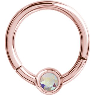 Steel Rosegold 1.2x08x3mm AB  jew. Disc Hinged Segment Ring - (as long as stocked)
