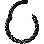 Hinged Ring 1.2 mm Twisted wire, PVD Black Steel - (nur...