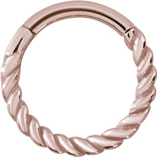Hinged Ring 1.0/1.2mm Twisted wire, PVD Rosegold Steel