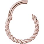 Hinged Ring 1.2x08mm Twisted wire, PVD Rosegold Steel