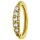 Jew. Hinged Ring 1.2x06mm WH mit Premium Zirconia 24k PVD Gold Steel
