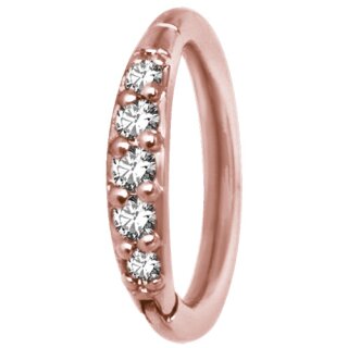 Jew. Hinged Ring 1.2x06mm WH w Premium Zirconia PVD Rosegold Steel - (as long as stocked)