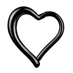 Black Hinged Heart Ring 1.2 mm - (as long as stocked)