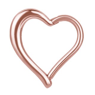 Rosegold Hinged Heart Ring 1.2 mm - (as long as stocked)