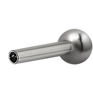 Int. Steel Barbell 1.2x12x2.5mm w 1 fixed ball (0.8mm inner thread) - (as long as stocked)