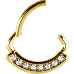 Gold Steel Hinged Septum Clicker 1.2mm Premium Zirconias (Channel Set) (as long as stocked)