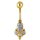 BBZX19 Gold Stahl Tribal Bananabell mit Cubic Zirconia