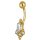 BBZX19 Gold Stahl Tribal Bananabell mit Cubic Zirconia