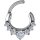 Steel Jew. 1.6mm 12 Septum Clicker 5 or 7x prong set, w curved bar - handpolished - as long as on stock