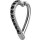 Stahl Belly Hinged Herz Ring 1.6x10 mm , mit Premium Zirconia (Pave Setting) - handpoliert - (nur solange der Vorrat reicht)