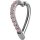 Stahl Belly Hinged Herz Ring 1.6x10 mm , mit Premium Zirconia (Pave Setting) - handpoliert - (nur solange der Vorrat reicht)