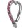 Steel Belly Hinged Heart Ring 1.6x10 mm, w Premium Zirconia (Pave Setting) - handpolished - (as long as stocked)