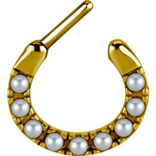 Gold Stahl Tribal Septum Clicker mit 7x Perlen (solange der Vorrat reicht)