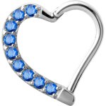 Steel Hinged Heart Ring, right, 1.2mm, w Premium Zirconia...