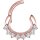Rosegold Stahl Jew. 1.6 mm Septum Clicker 13 - 8 bzw.12x prong set, curved bar - (as long as stocked)