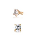 Internal 18K Gold Round Attachment with Premium Zirconia...