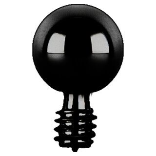 Black PVD Titanium ball w external thread for 1.2 mm internal jewellery