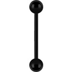 Black PVD Internal Straight Barbell 1.6 mm w balls, (individual parts)