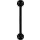 Black PVD Internal Straight Barbell 1.6 mm w balls, (individual parts)