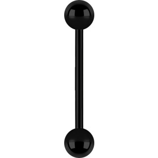 Black PVD 1.6x20x6mm Internal Straight Barbell w balls, (individual parts)