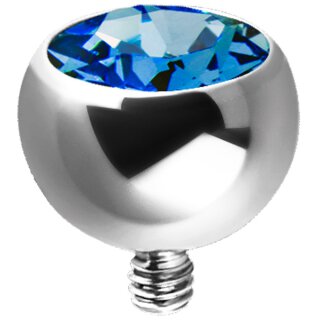Jew. Titanium Ball 1.2 mm w Premium Zirconia - handpolished for 1.6 mm internal jewellery