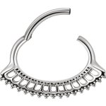 SS316L #10 Hinged Septum and Daith Clicker - handpolished