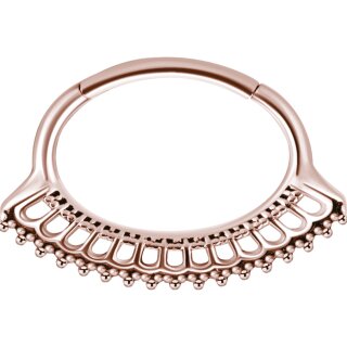 Rosegold PVD #10 Hinged Septum and Daith Clicker - (as long as stocked)