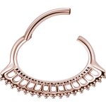 Rosegold PVD #10 Hinged Septum and Daith Clicker - (as...