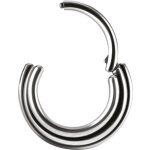 Titanium 1.2 mm Hinged Ring (3 Rings Concave Shape) - handpolished