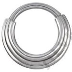 Titanium 1.2 mm Hinged Ring (3 Rings Concave Shape) - handpolished