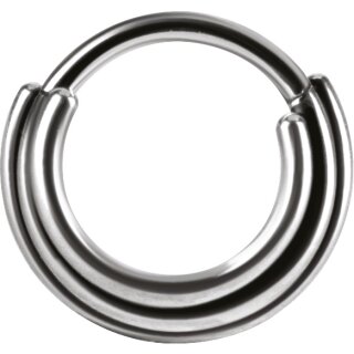 Titan 1.2x8mm B Hinged Ring (3 Rings Concave Shape) - handpolished - (as long as stocked)