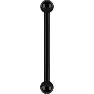 Black PVD 1.6x24x6mm Internal Straight Barbell w balls, (individual parts)