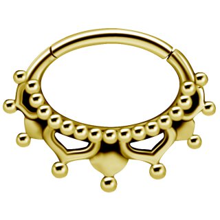 Gold PVD #08 1.2x6mm Hinged Septum and Daith Clicker