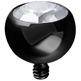 Jew. Black PVD Titan ball 0.8x2.5mm w WH Premium Zirconia