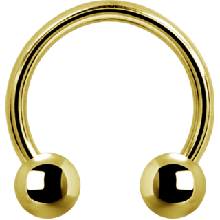 Gold PVD Internal Circular Titanium Barbell 1.2mm with balls, (individual parts)