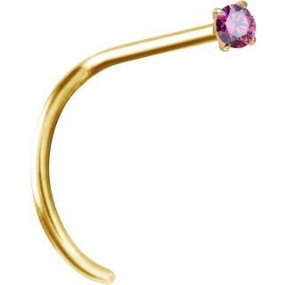 18k golden nosestud 0.8 mm with a genuine Ruby prong