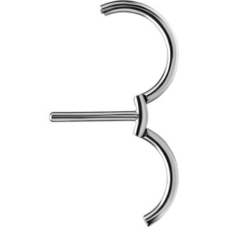 Steel 1.6 mm, Double Hinge Nipple Clicker Ring - (as long as stocked)