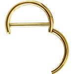 Gold Steel 1.6 mm, Double Hinge Nipple Clicker Ring - (as long as stocked)