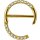 Gold Steel 1.6 mm, Nipple Clicker Ring w pave set Premium Zirconia - (as long as stocked)