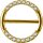 Gold Stahl 1.6x12mm, Nipple Clicker Ring w pave set Premium Zirconia - (nur solange der Vorrat reicht)